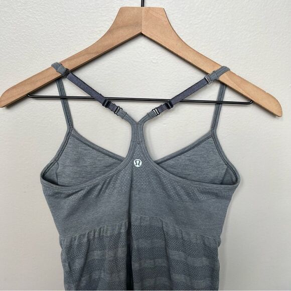 Lululemon Ebb & Flow Tank Heathered Dark Classic Sport Grey Size 6 Athletic Top - Picture 6 of 12